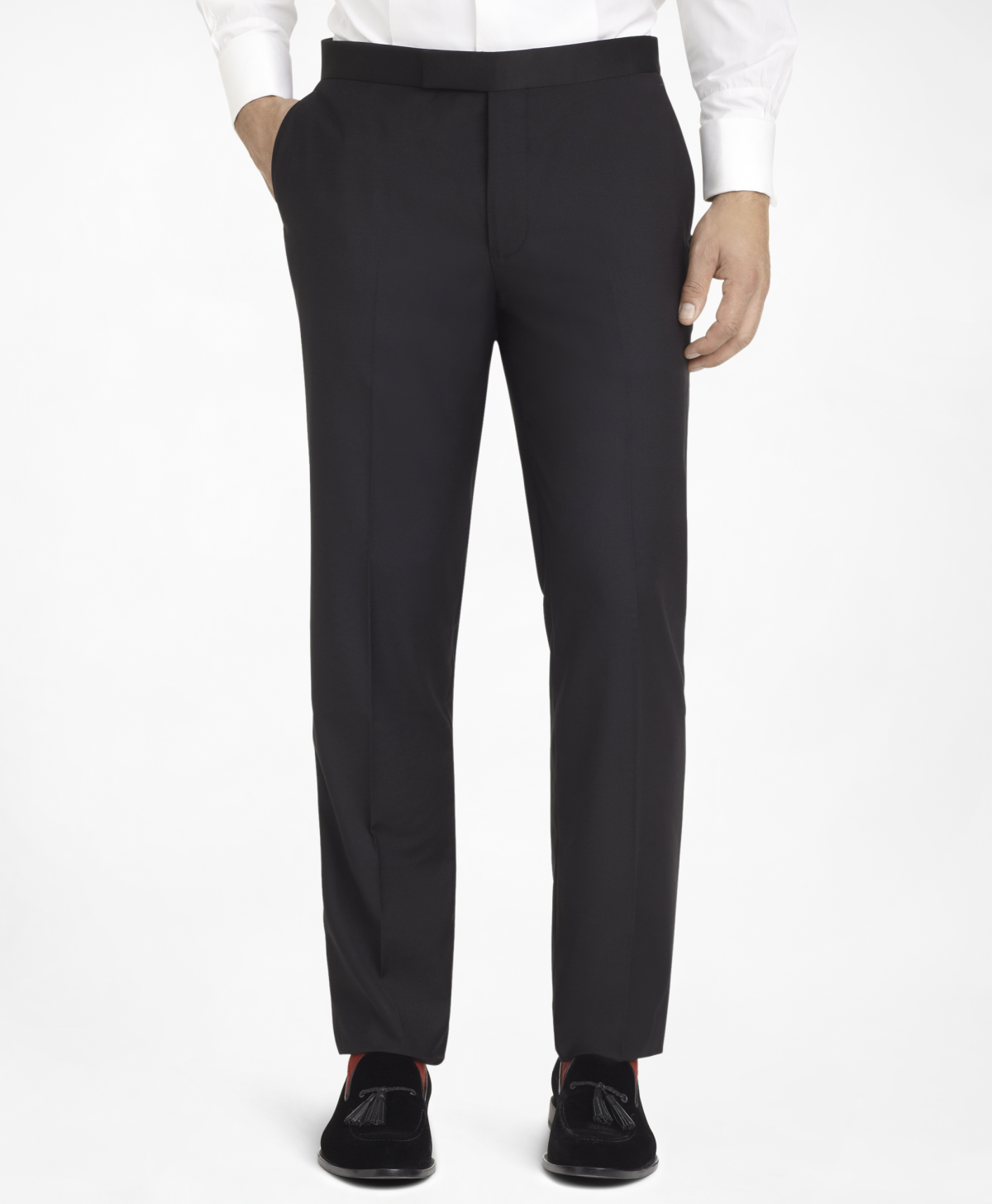  Plain-Front Regent Tuxedo Trousers