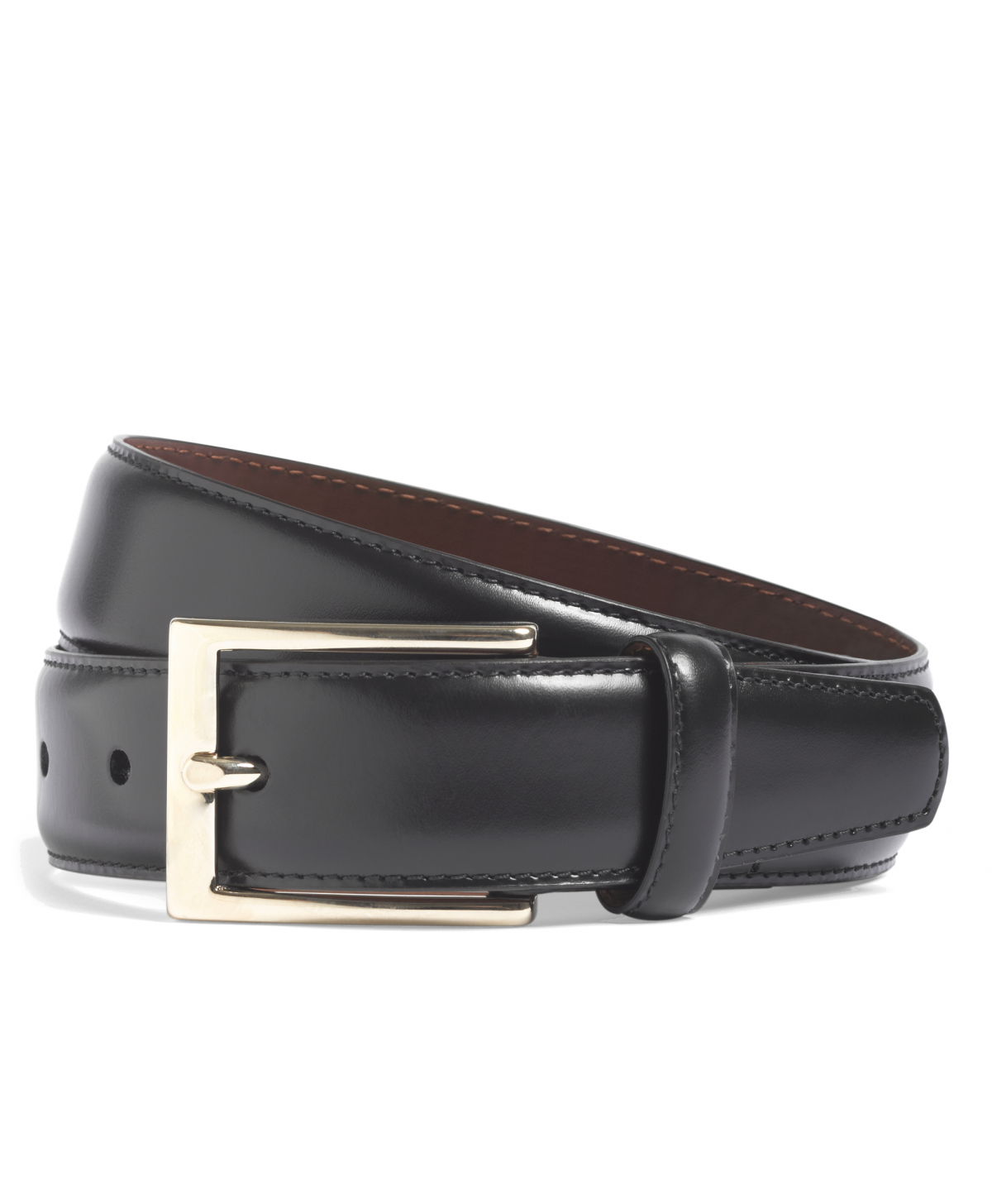 Gold Buckle Leather Belt