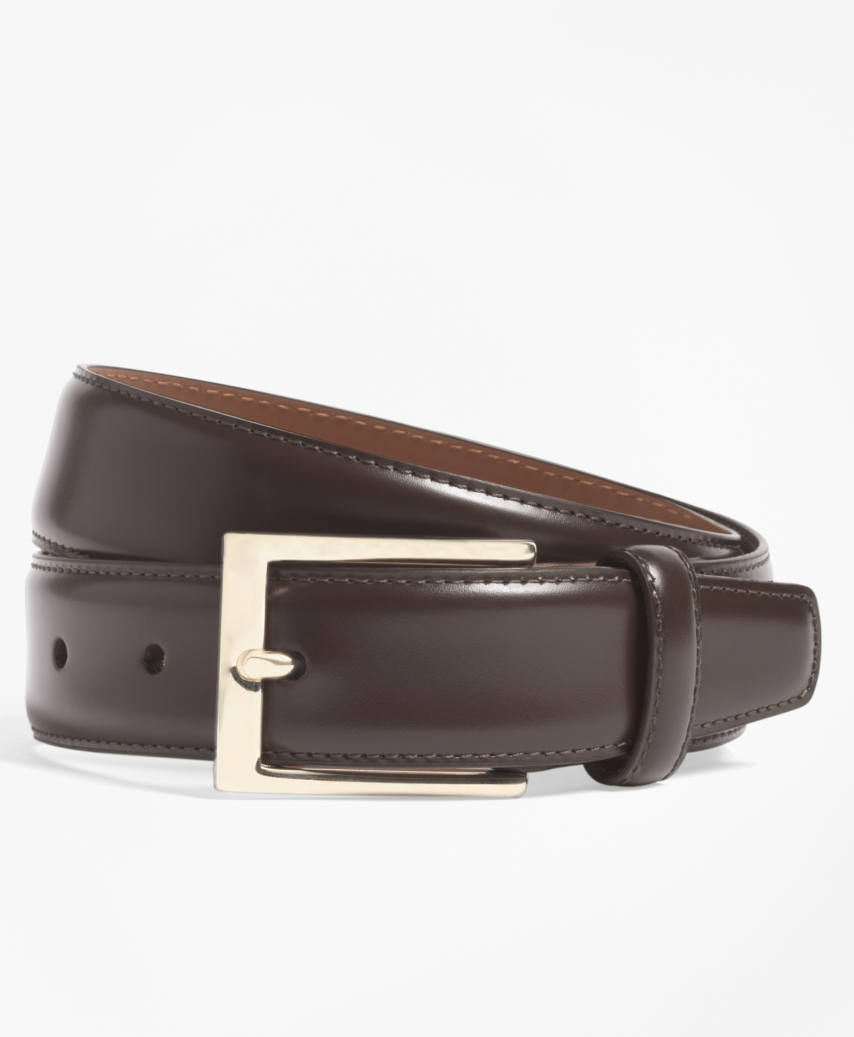 Gold Buckle Leather Belt