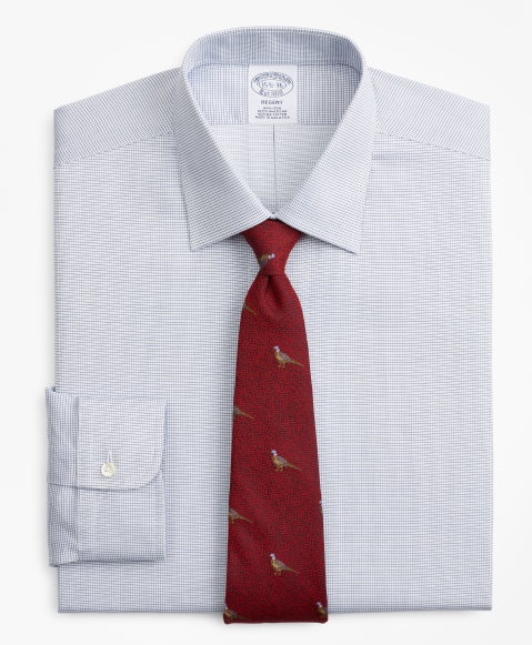 Regent Fitted Dress Shirt, Non-Iron Micro-Check