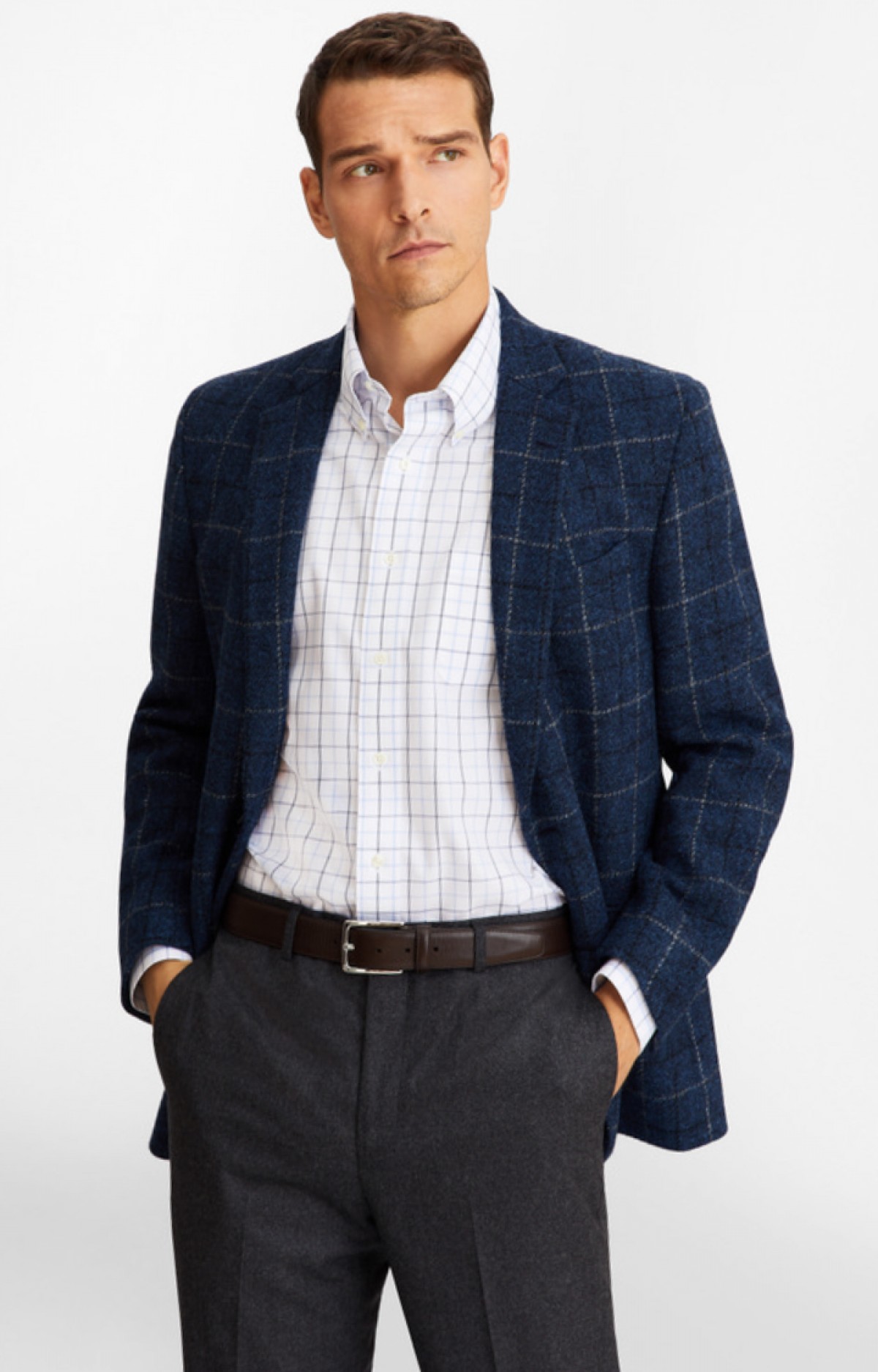 Harris Tweed Double-Windowpane Regent Sport Coat
