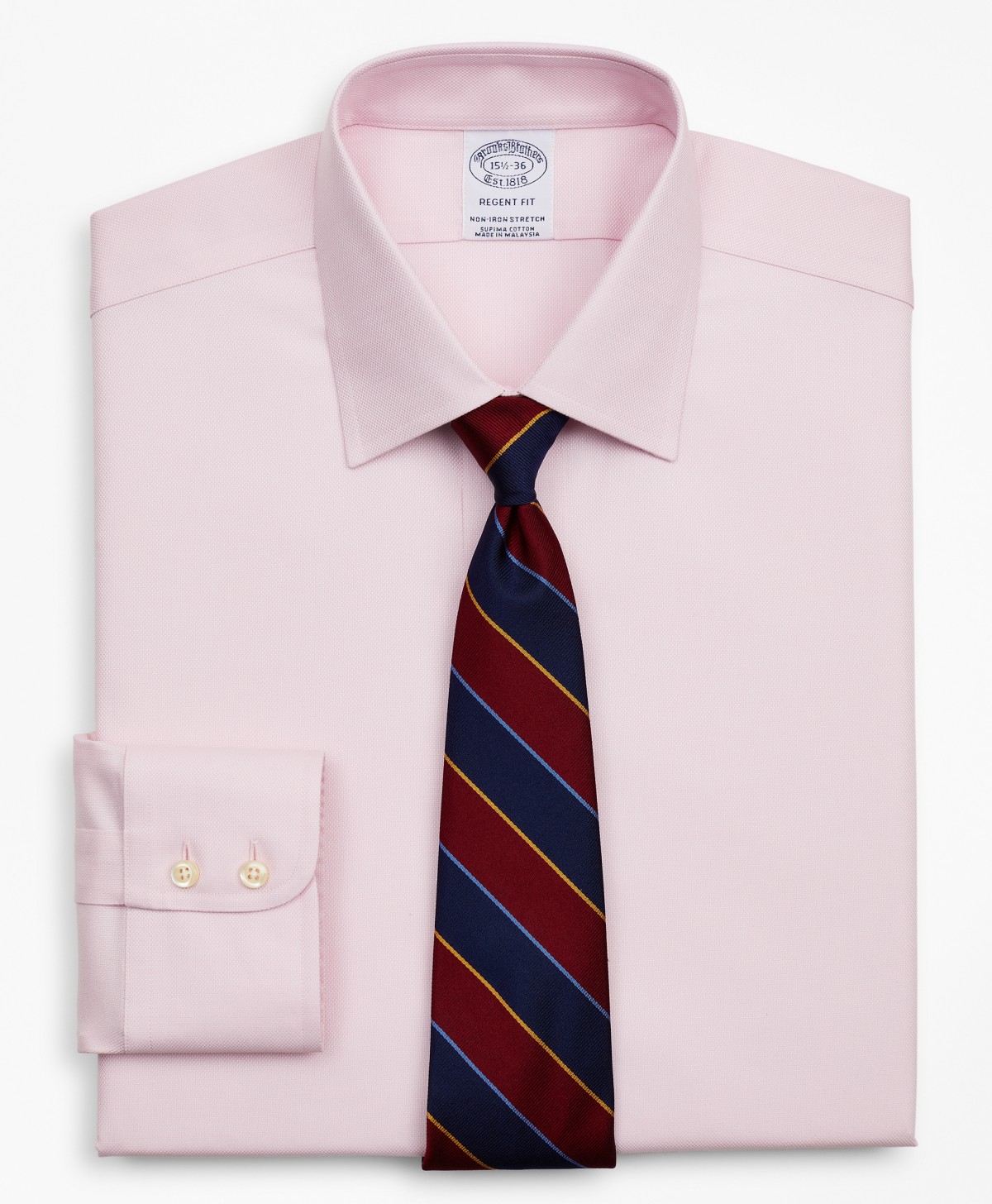 Stretch Regent Fitted Dress Shirt, Non-Iron Royal Oxford Ainsley Collar