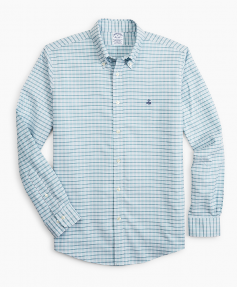 Stretch Regent Fitted Sport Shirt, Non-Iron Check