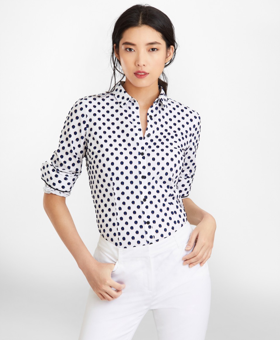 Tailored-Fit Clip-Dot Jacquard Shirt