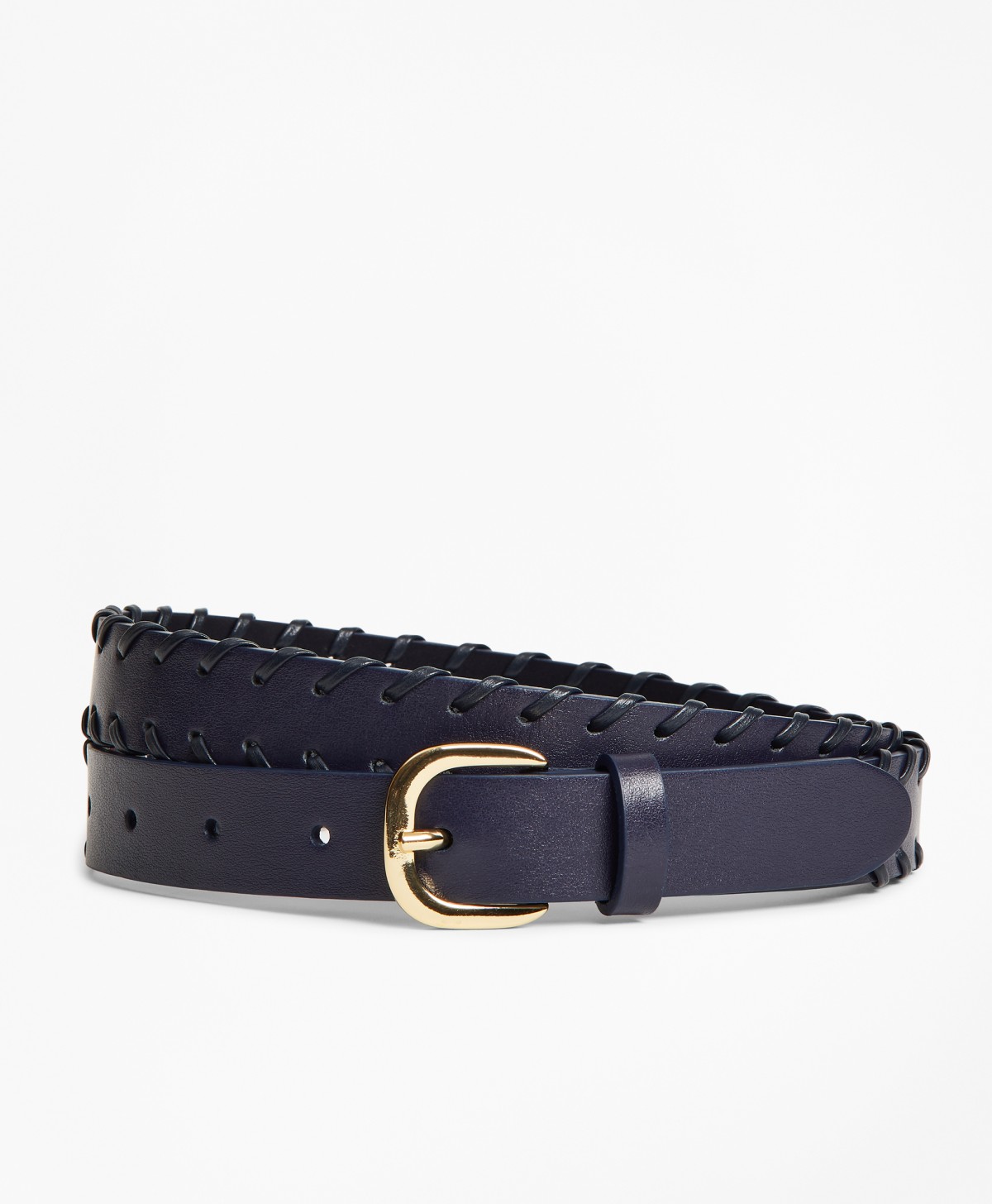 Leather Whip-Stitched Waist Belt